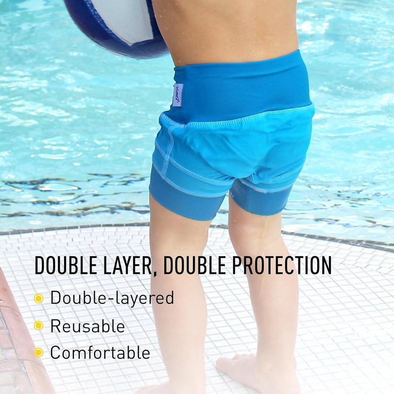 FINIS Double Swim Diaper for Babies & Toddlers - Reusable - Double-Layered Protection - UPF 50 & Up - Caribbean XL - Image 2